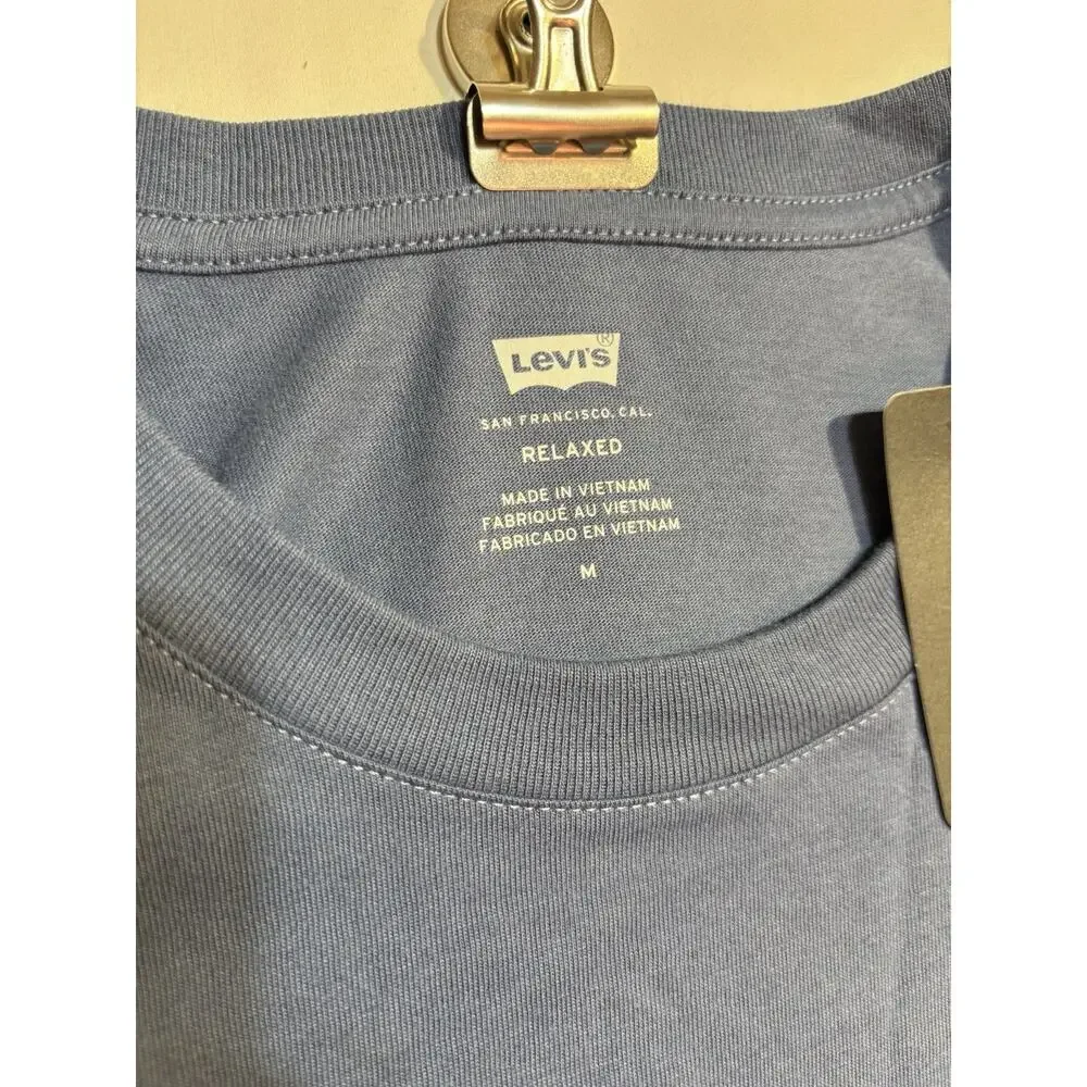 Levi’s Relaxed Fit Long Sleeve Graphic T Shirt Blue Men’s Medium NWT
